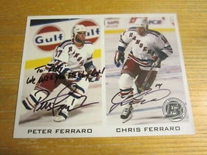 Peter Ferraro & Chris Ferraro Signed 8.5X11 Photo NHL Hockey New York Rangers - Picture 1 of 3