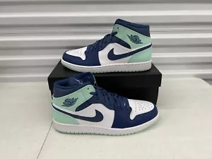 Nike Air Jordan 1 Mid Mystic Navy Mint 554725-413 Mens Size 11 - Picture 1 of 5