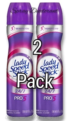Pack de 2 desodorantes profesionales Lady Speed Stick 48 horas protección Foto 1 de 4