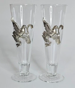 Set of 2 Vtg. Arthur Court 16 oz. Pilsner Beer Glasses 2000 Millennium Doves VGC - Picture 1 of 7