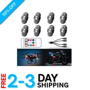 Versatile LED Strobe Light Set with Remote Control - 8 Colors, Waterproof Design - Foto 1 di 9