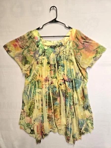 STYLE & CO WOMENS YELLOW FLORAL PRINT TOP IN 3X - Picture 1 of 2