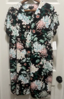 NWT Miss Elaine Womens XL Full Snap House Coat Patio Dress Mumu Short Sleeve - Image 1 of 4