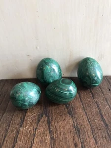 A Collection Of 4 Malachite Polished Eggs 286 grams Mineral Stone - Picture 1 of 15
