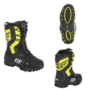 New Fly Racing Marker Boots Snowmobile Snow Winter Black Hi-Vis All Sizes