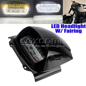 LED Headlight W/Front Fairing Assembly for Harley Softail Fat Bob 114 FXFB FXFBS - Foto 1 di 12