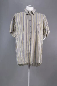 Camel Active Freizeithemd Hemd XL gelb grau gestreift Kurzarm Button-Down B1153 - Bild 1 von 5