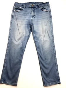 MUGSY Lake Shores Jean Men 34x30 (shortened 34x26) Light Wash Stretch Denim Blue - Picture 1 of 11