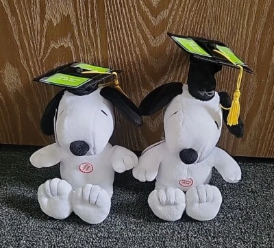 2 Pack- Snoopy Plush Graduation Money Gift Pop Up Holder Toy Graduate Cap  - Image 1 of 4
