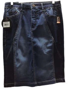 Women's Size Medium ONE 5 ONE Blue Jean Skirt Stretch NWT - Picture 1 of 15