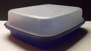 Tupperware 1294 Season and Serve Marinade Behälter transparent & blau 10 Tassen - Bild 1 von 6
