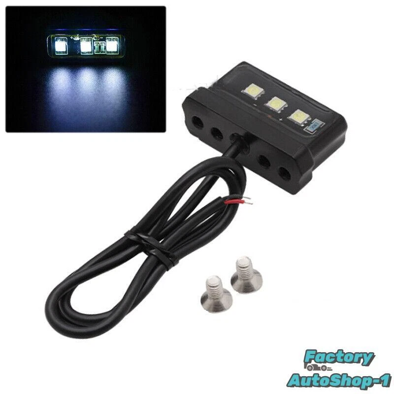 Luz LED universal para matrícula de motocicleta blanca brillante luz trasera moto Foto 1 de 4
