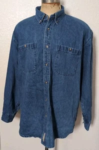 Vintage FIELDMASTER DENIM Shirt Long Sleeve Button Front Mens XL Shacket - Picture 1 of 16