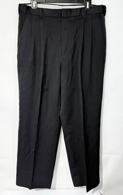 Pantalones de vestir Jordache negros plisados delanteros para hombre 34W 29,5-32L bolsillos cortados de colección Foto 1 de 4