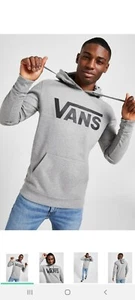 Vans Overhead large Logo hoodie grey - Men size large. New - Picture 1 of 2