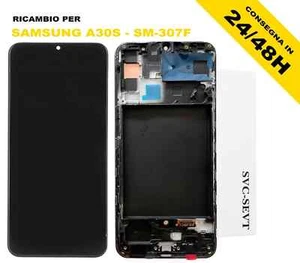 DISPLAY LCD CON FRAME SAMSUNG GALAXY A30S SM-A307F TOUCH PARI ORIGINALE - Imagen 1 de 4