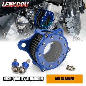 Mini Blue Air Filter Intake Cleaner System For Harley Sportster 1200 XL883 1991+ - Foto 1 di 9
