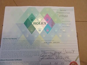 100% original Rolex 80299  Guarantee Paper  serial 2007 - Picture 1 of 3