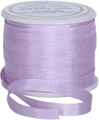 Threadart 100% Pure Silk Ribbon - 4mm Pale Lavender - No. 024 - 10 Meters - Image 1 of 4