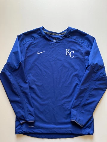 Nike Kansas City Royals Sweatshirt Mens Small Blue White Dri-Fit Pullover MLB Cover