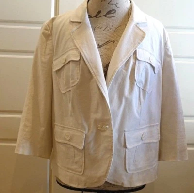 Lane Bryant - Blazer Off White 100% algodón - Talla 14 Foto 1 de 4