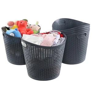 6PCS 40 Liters Large Plastic Laundry Hamper w/ Handle Tall Flex Storage Basket - Picture 1 of 12