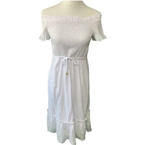 Michael Kors White Smocked Dress Medium NWT $135 - Picture 1 of 3