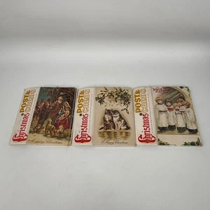 Juego de 75 tarjetas postales navideñas vintage The Evergreen Press belén coro de gatos - Imagen 1 de 7