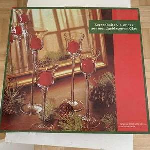 Kerzenhalter  aus Glas, mundgeblasen Gr 28/25.5/23/20.5cm Neu OVP - Bild 1 von 3