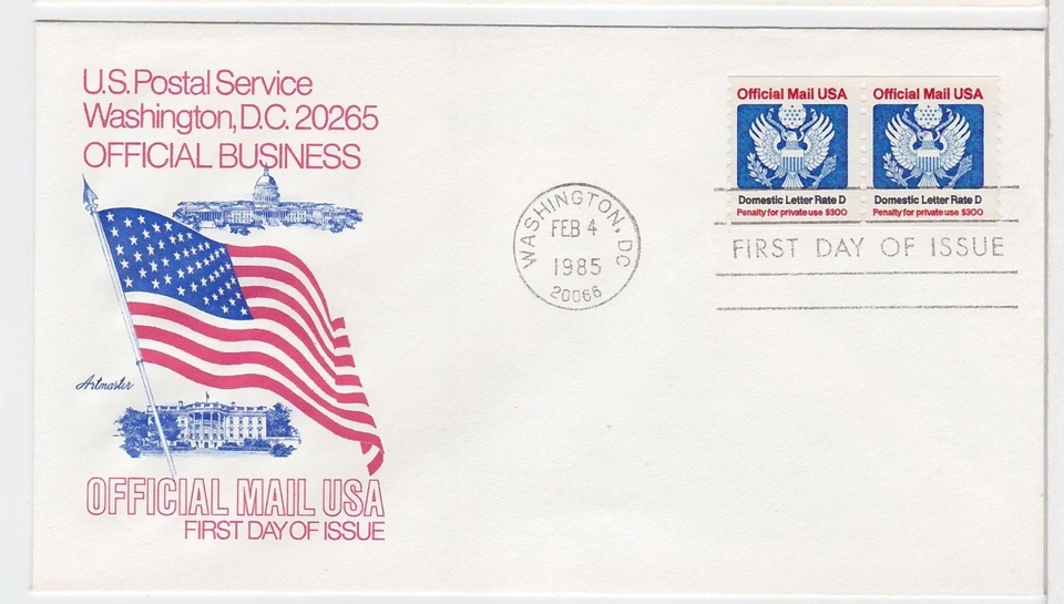 TurtlesTradingPost- Official Mail- #o139 FDC 1985 Artmaster Cachet D Rate Pair - Image 1 of 2