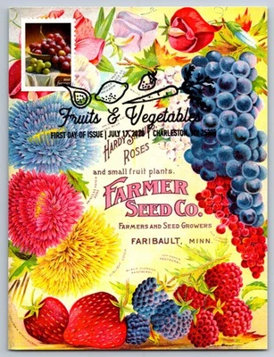 #5489 Fruits and Vegetables Grapes FDC Maxi Card w/Pictorial Cancel - Image 1 of 2