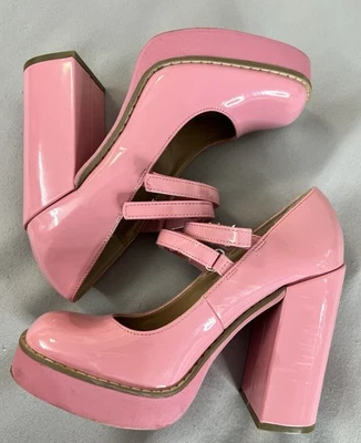 Babydoll de plataforma STEVE MADDEN dos veces charol Mary Jane grueso tacón cuadrado talla 6,5 Foto 1 de 4