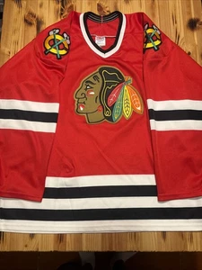Vintage Chicago Blackhawks CCM VTG Jersey Mens Size Large Made In Canada - Picture 1 of 8