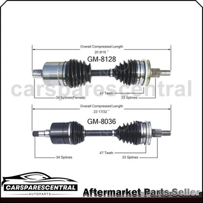 Front Set CV Joint Axle 2x For Chevrolet Lumina 3.8L 1998-1999 Foto 1 de 4