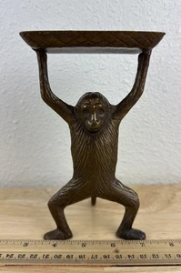 Vintage scimmia ottone biglietto da visita portagioie portagioie piatto statuina 7" - Foto 1 di 7