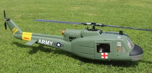 FlishRC Hubschrauber Bell UH-1D 500 Army-Grün GPS 1150mm RTF RC Helicopter - Bild 1 von 1