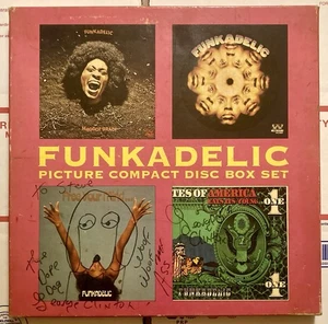 FUNKADELIC BOX SET 4 CDS RARE VINTAGE 1990 GEORGE CLINTON AUTOGRAPH UK IMPORT - Picture 1 of 20