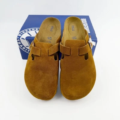 Birkenstock Boston Suede Leather Soft Footbed Clog Mink Men Shoes EU Size 42-45 - Image 1 of 4