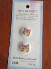 c.1970s/80s Beatrix Potter JHB Imports card of 3 buttons - Miss Moppet - plastic