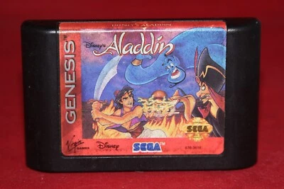 Disney's Aladdin (Sega Genesis, 1993) Authentic Game Cartridge - Image 1 of 3