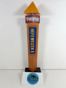 Pyramid Brewing Hefeweizen Draft Beer Tap Handle Wooden with Hefe Magnets - Picture 1 of 15