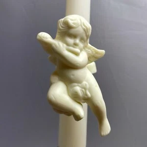 PartyLite Bisque Porcelain Candle Climber Hugger Cherub Angel Christmas Decor - Picture 1 of 7
