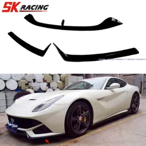 Divisor de labios de parachoques delantero negro brillante para Ferrari F12 Berlinetta 2013-2017 - Imagen 1 de 4