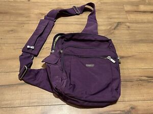 Baggallini Crossbody Messenger Bag Sling Backpack Purse Travel Organizer Purple