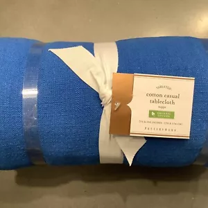 Pottery Barn Cotton Casual Tablecloth Blue 70 x 108 in #6730 - Picture 1 of 3