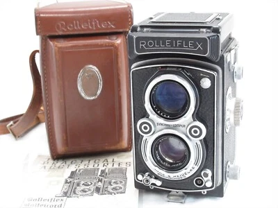 Rollei Rolleiflex TLR film Camera w/ T * Zeiss Tessar 75mm f/3.5 Lens Case #5396 - Image 1 of 4
