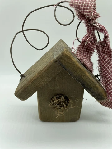 Handmade wooden small birdhouse Decorative 6" Cover