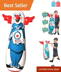 Vintage Bozo The Clown Inflatable 3-D Bop Bag - 46 Inch Fun for All Ages - Picture 1 of 8