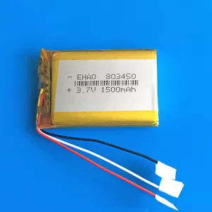 3.7V 1500mAh LiPo Rechargeable Battery 3 wires Thermistor 803450 For GPS Camera - Picture 1 of 3