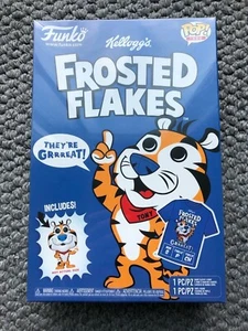 FUNKO POP! Frosted Flakes Shirt Size Small + Tony the Tiger Pocket Pop Sealed - Picture 1 of 6